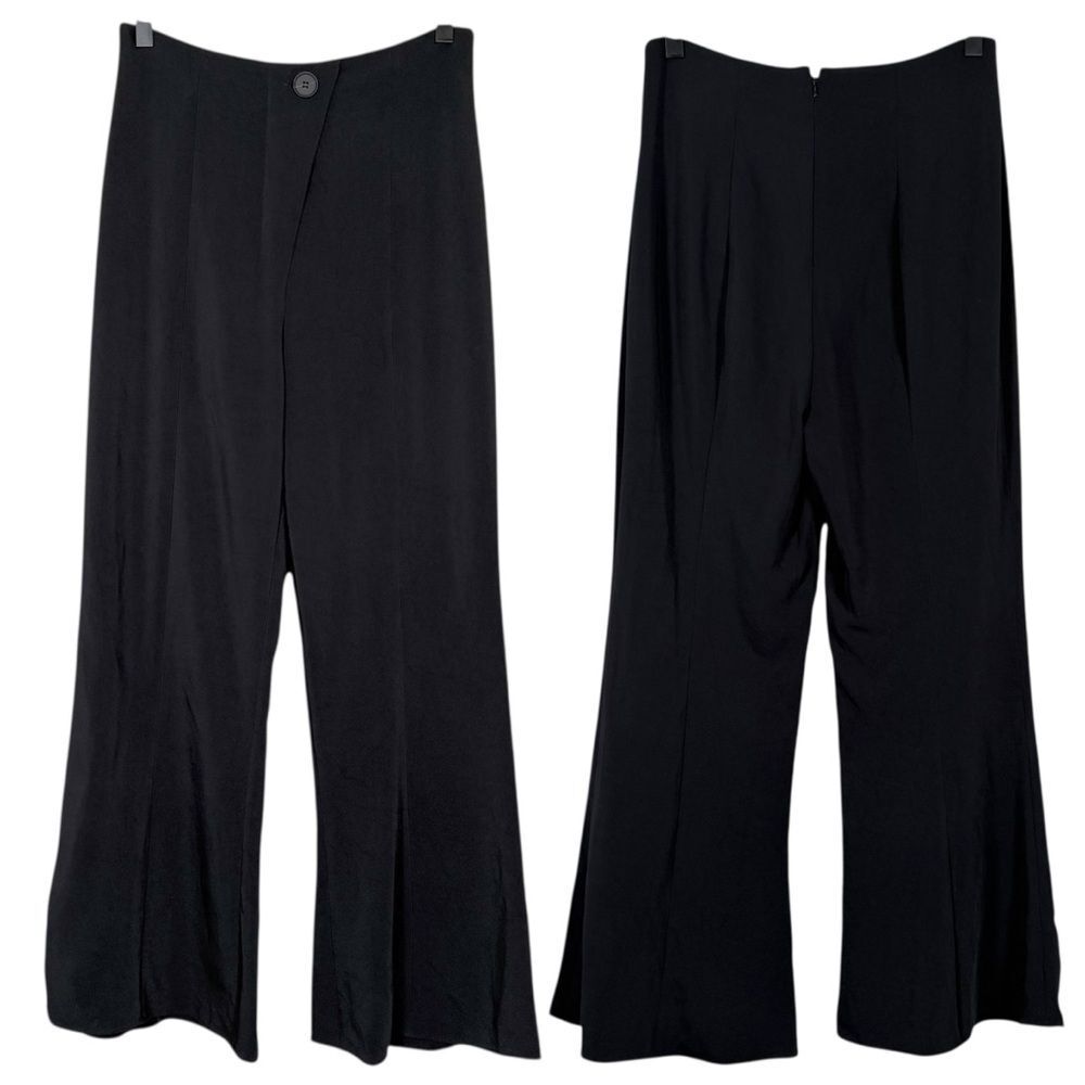 Cushnie Et Ochs Size 4 Black High Waisted Wide Leg Pants Sleek Minimal Trousers